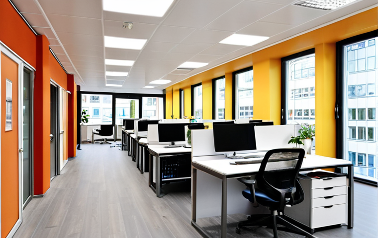 **Prompt:** Interior of a modern commercial space in Hamburg-Eppendorf, Germany. Focus on bright, renovated offices, showcasing value enhancement through modernization. Include German professionals working collaboratively.