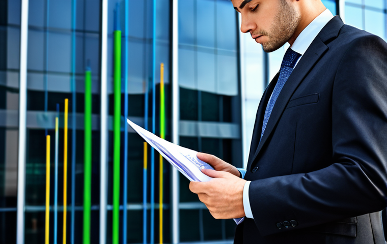 A focused professional businessperson in a modest dark business suit, standing in front of a sleek modern commercial office building. Abstract financial graphs, scattered documents, and subtle numerical data are visually integrated around them, symbolizing the complexity of initial investment costs and hidden fees. The atmosphere is professional and analytical. Well-formed hands, proper finger count, natural body proportions, perfect anatomy, correct proportions, natural pose. Professional photography, high detail, sharp focus, vibrant colors, corporate aesthetic, safe for work, appropriate content, fully clothed, professional dress.