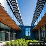 Home 22 상업용 부동산 운영 관리의 중요성 - **Prompt:** A state-of-the-art commercial office building exterior, showcasing sustainable architect...