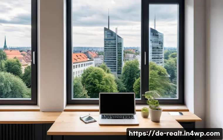 상업용 부동산의 리스크 종류 - **Prompt 1: The New Normal: Home Office vs. Empty Office Space in German Cities**
    A split image,...