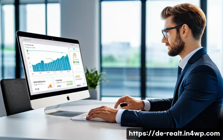 상업용 부동산 관리 소프트웨어 추천 - A modern office setting in Germany showcasing a commercial property manager using intuitive property...