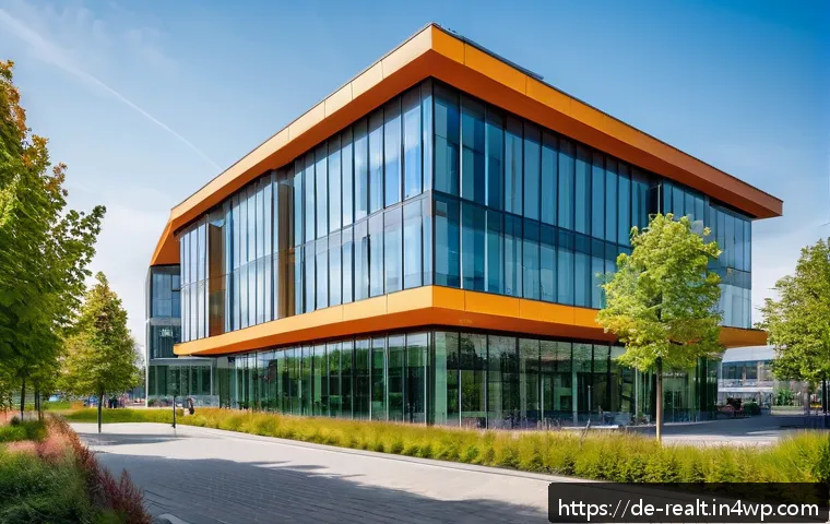 상업용 부동산 투자에 대한 일반적인 오해 - A modern commercial office building in a vibrant German metropolitan area, showcasing sleek glass fa...