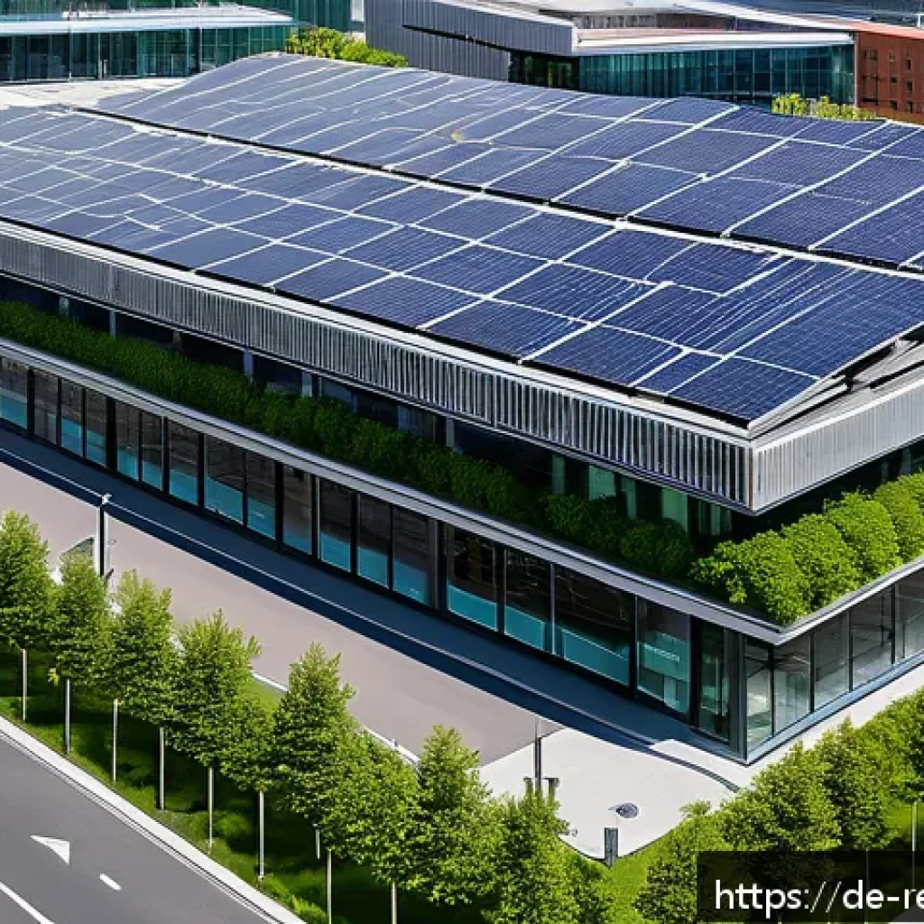 상업용 부동산 투자에 대한 기본 개념 - A modern commercial real estate complex in a bustling German city, featuring a mix of office buildin...