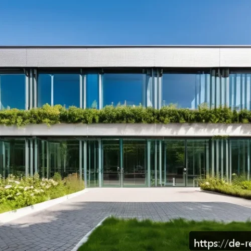상업용 부동산 시장 전망 - A modern German commercial building certified with LEED and DGNB standards, showcasing sustainable a...